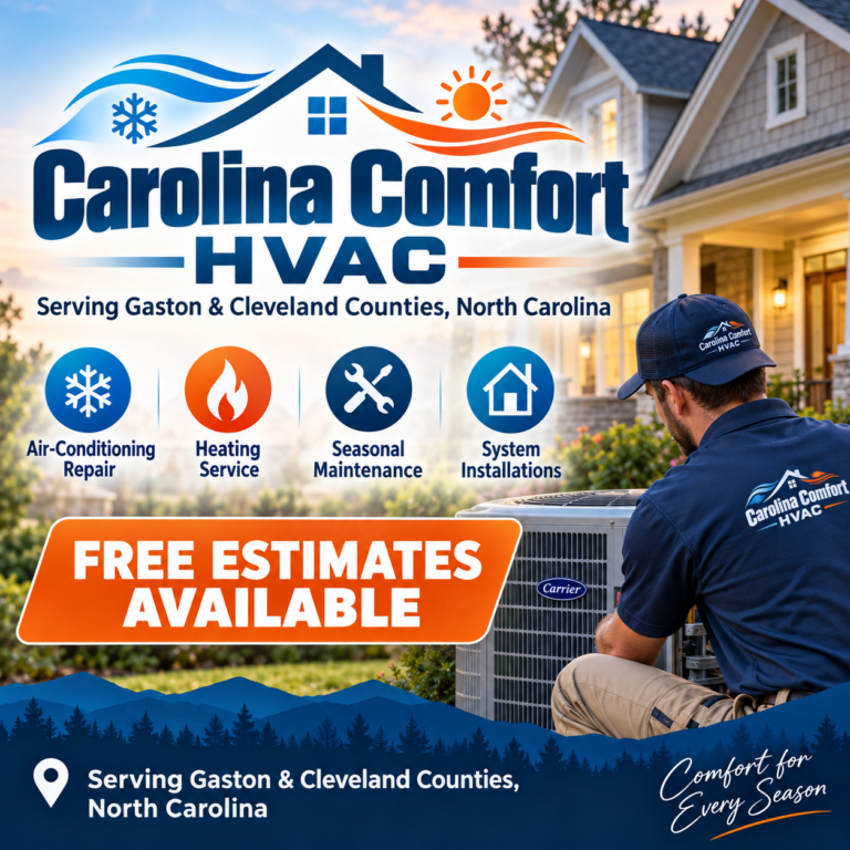 Fictional Carolina Comfort HVAC flyer