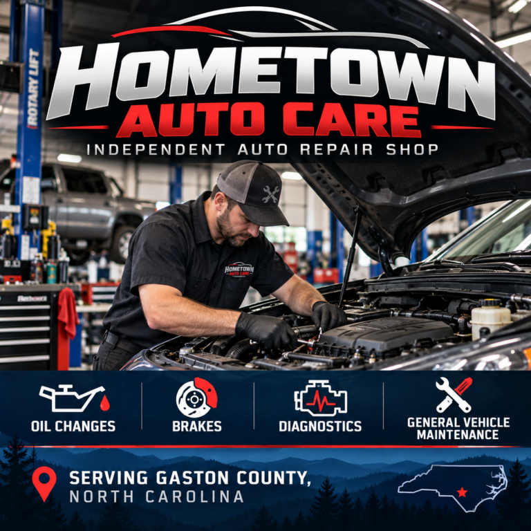 Fictional Hometown Auto Care flyer
