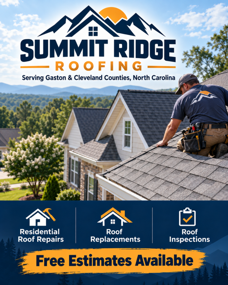 Fictional Summit Ridge Roofing flyer